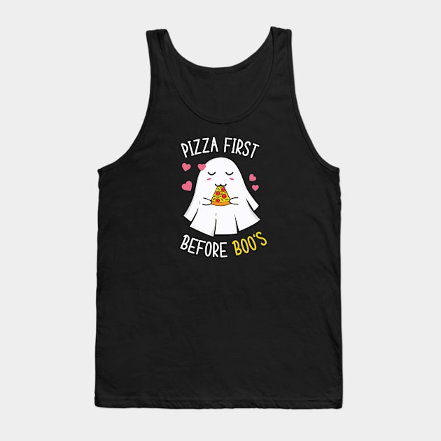 cute halloween stickers - pizza ghost Tank Top by teemarket